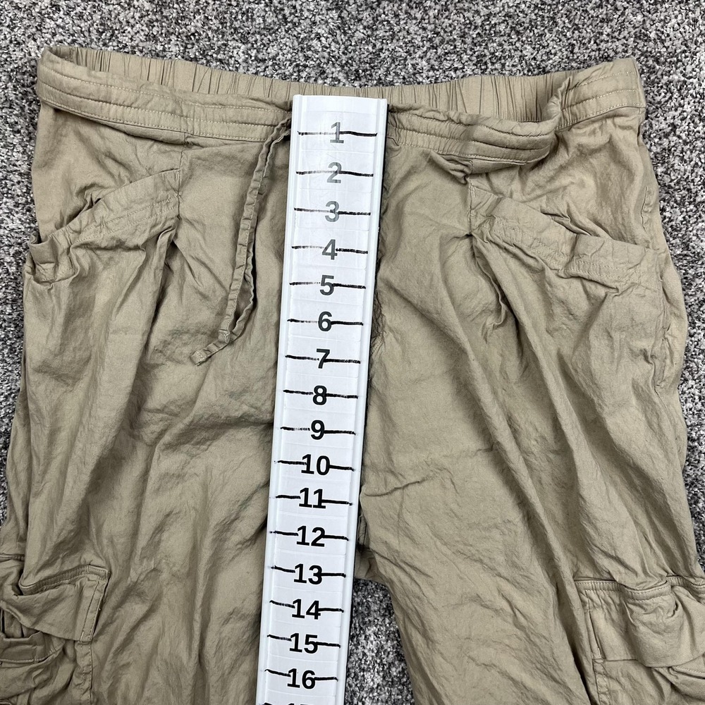 Athleta Pants Womens Large Tan Cargo Drawstring Wide Leg Relaxed Fit Casual - Picture 5 of 8